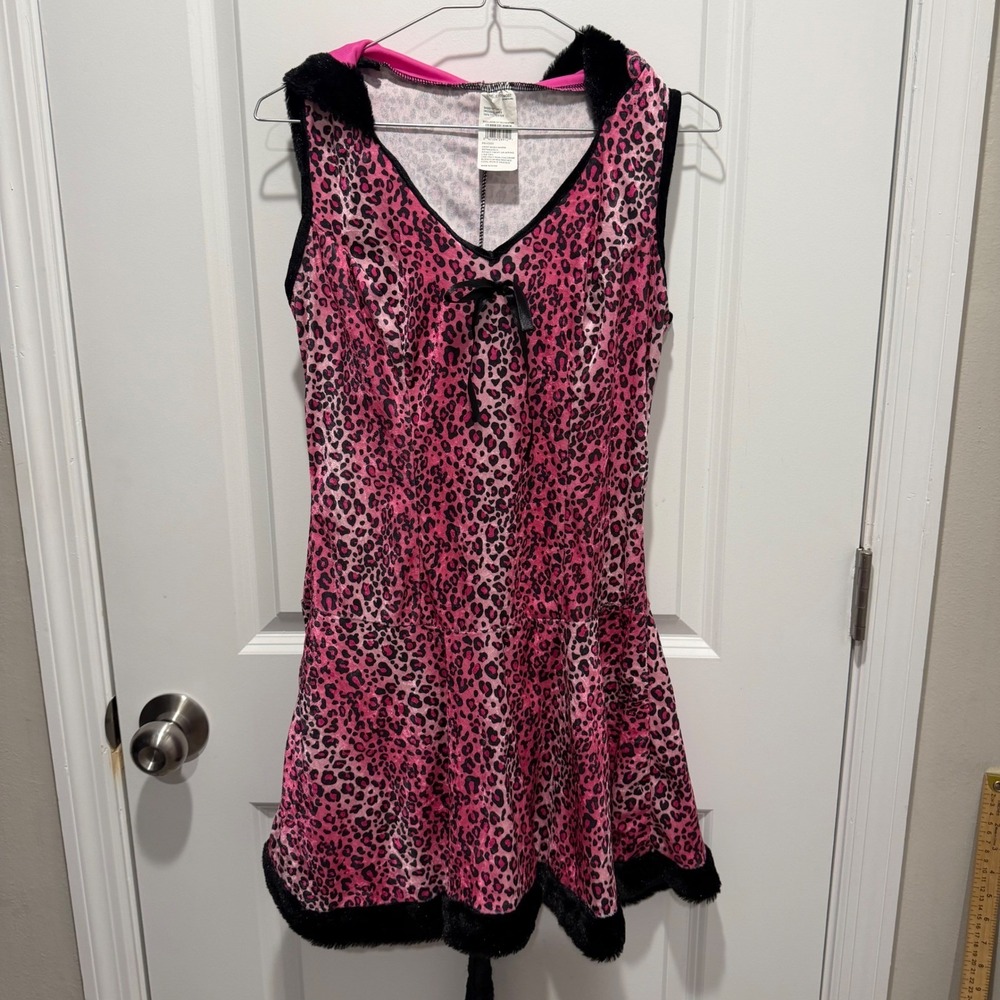 Sassy Kitty Womens Costume Dress Pink Leopard Print One Size Fits Most